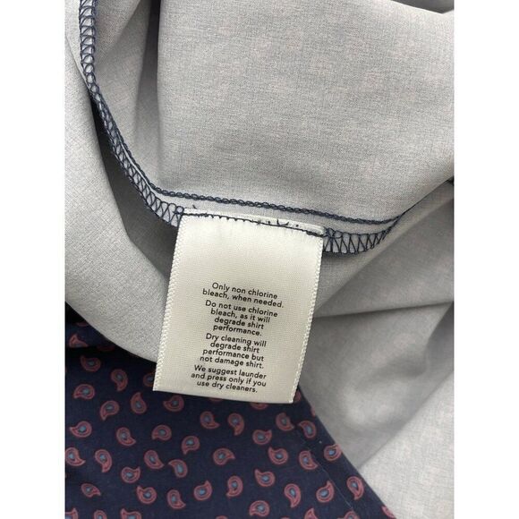 Mizzen + Main Leeward Blue Paisley Button Down Men Dress Shirt Size XL - Picture 8 of 9